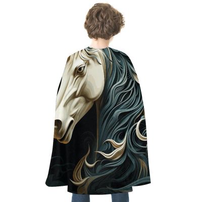 BVNMT Horse Pattern Printed Cape Unisex Adult Costume - One Size Fits Most (1 Count) - Ideal for Cosplay, Parties, And More