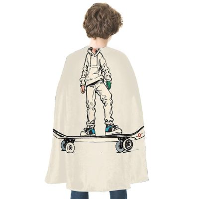 BVNMT Skateboard Sketch Printed Cape Unisex Adult Costume - One Size Fits Most (1 Count) - Ideal for Cosplay, Parties, And More