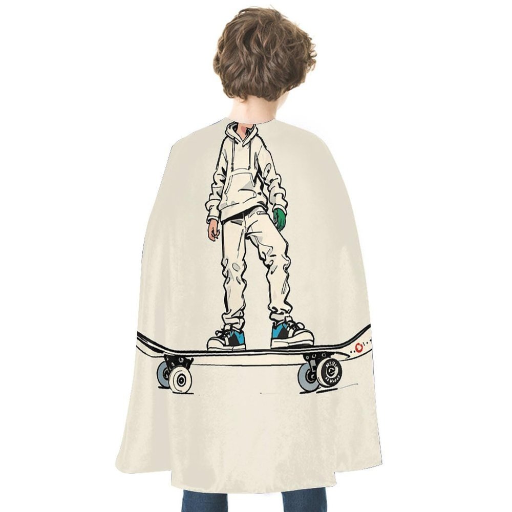 BVNMT Skateboard Sketch Printed Cape Unisex Adult Costume - One Size Fits Most (1 Count) - Ideal for Cosplay, Parties, And More