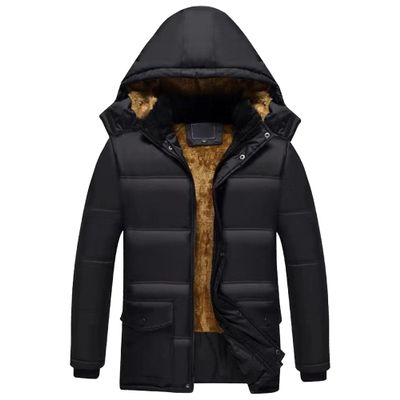 JEShifangjiusu Men'S Thicken Puffer Jacket Insulated Water-Resistant Warm Winter Coat Suitable For Skiing Trips (black,X-Large)