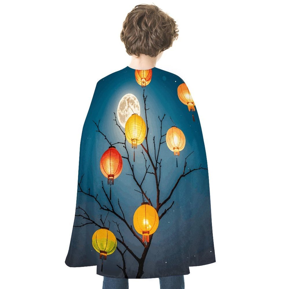 BVNMT Lanterns Hanging from Trees Printed Cape Unisex Adult Costume - One Size Fits Most (1 Count) - Ideal for Cosplay, Parties, And More