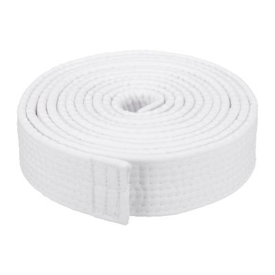 PATIKIL Taekwondo Colored Ranking Belt 1.6" x9.8Ft 3 m, Polyester Martial Arts Judo Karate Belt for Coach Teaching Practice, White