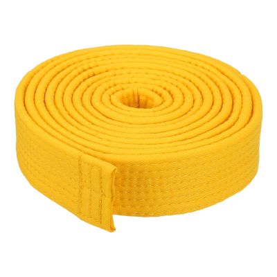 PATIKIL Taekwondo Colored Ranking Belt 1.6" x9.8Ft 3 m, Polyester Martial Arts Judo Karate Belt for Coach Teaching Practice, Yellow