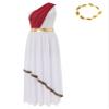 ACSUSS Womens Roman Empress Costume Halloween Ancient Greek Toga Cosplay Outfits with Headwear Burgundy X-Large view 3