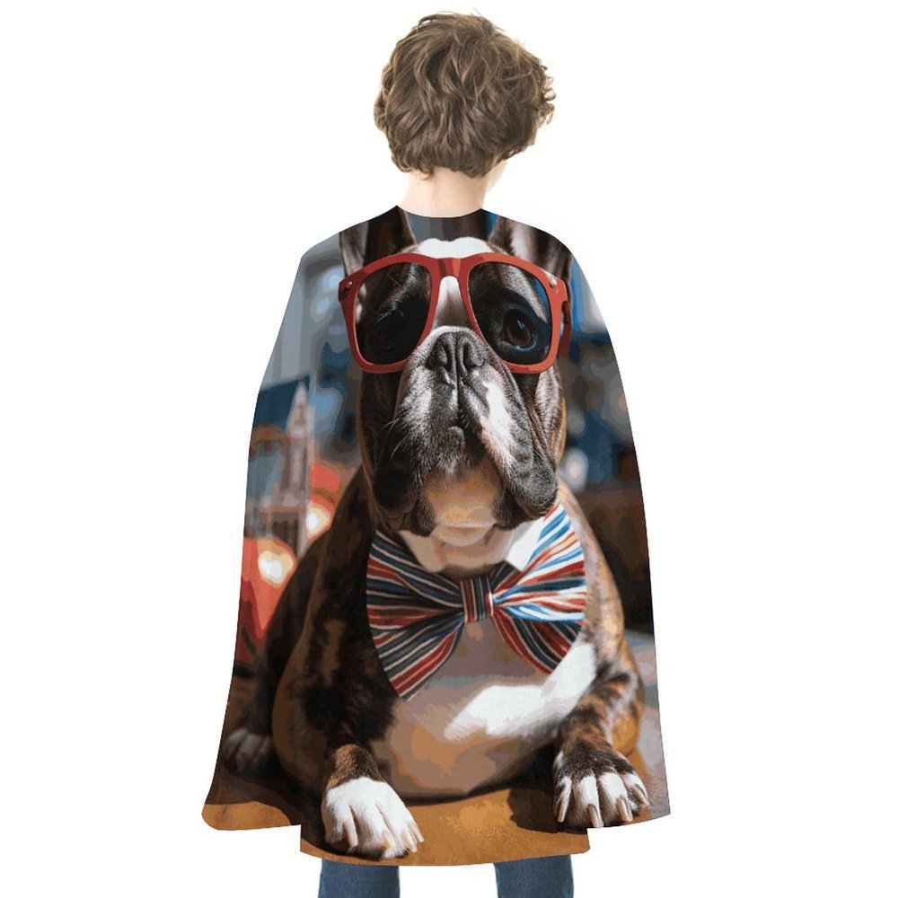 BVNMT French Bulldog Wearing Sunglasses Printed Cape Unisex Adult Costume - One Size Fits Most (1 Count) - Ideal for Cosplay, Parties, And More
