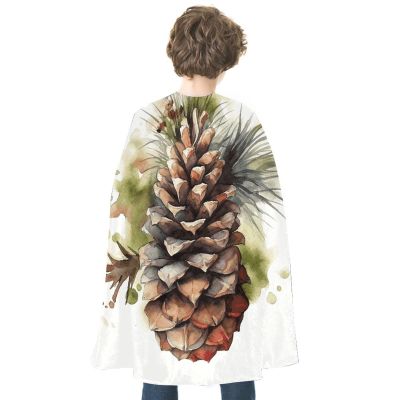 BVNMT Watercolor Pine Cone Printed Cape Unisex Adult Costume - One Size Fits Most (1 Count) - Ideal for Cosplay, Parties, And More