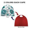 BVNMT Teal Grey And White Floral Printed Cape Unisex Adult Costume - One Size Fits Most (1 Count) - Ideal for Cosplay, Parties, And More view 3