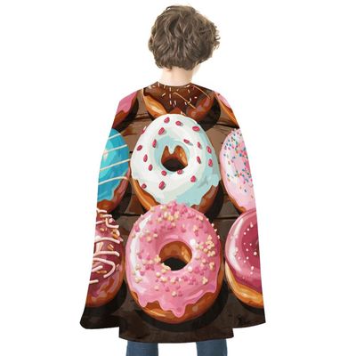 BVNMT Donuts Printed Cape Unisex Adult Costume - One Size Fits Most (1 Count) - Ideal for Cosplay, Parties, And More
