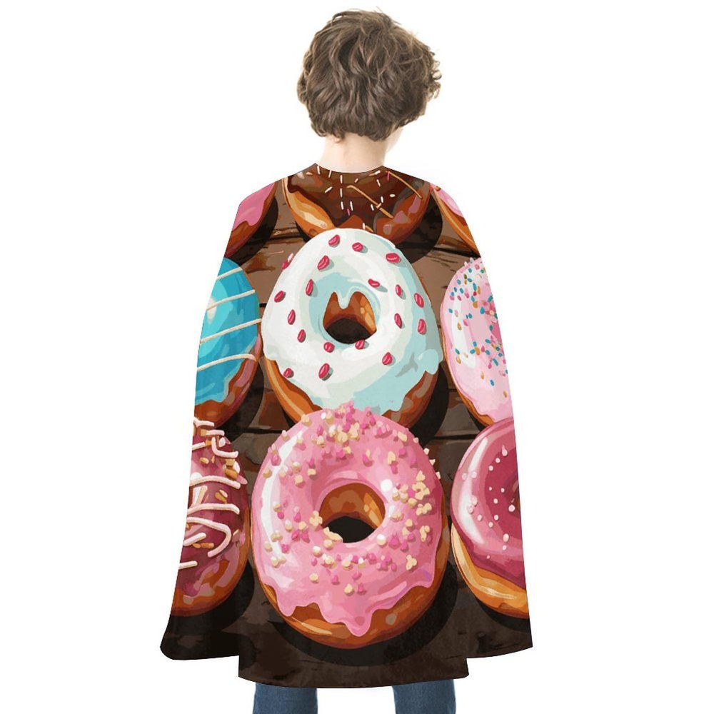 BVNMT Donuts Printed Cape Unisex Adult Costume - One Size Fits Most (1 Count) - Ideal for Cosplay, Parties, And More