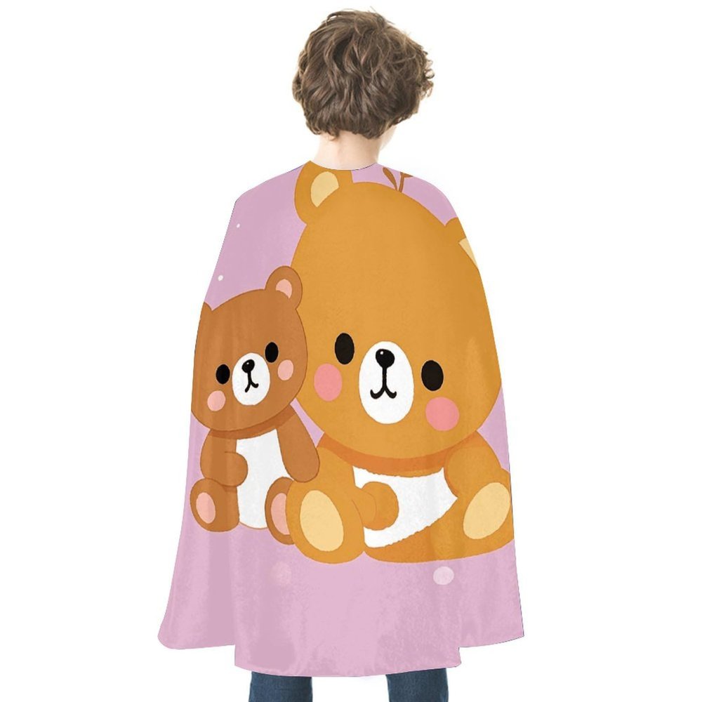 BVNMT Cute Bear Printed Cape Unisex Adult Costume - One Size Fits Most (1 Count) - Ideal for Cosplay, Parties, And More