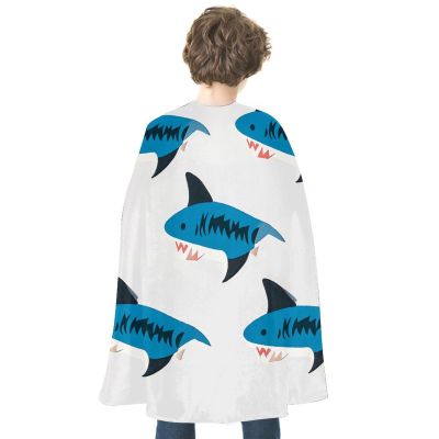 BVNMT Shark Pattern Set Printed Cape Unisex Adult Costume - One Size Fits Most (1 Count) - Ideal for Cosplay, Parties, And More