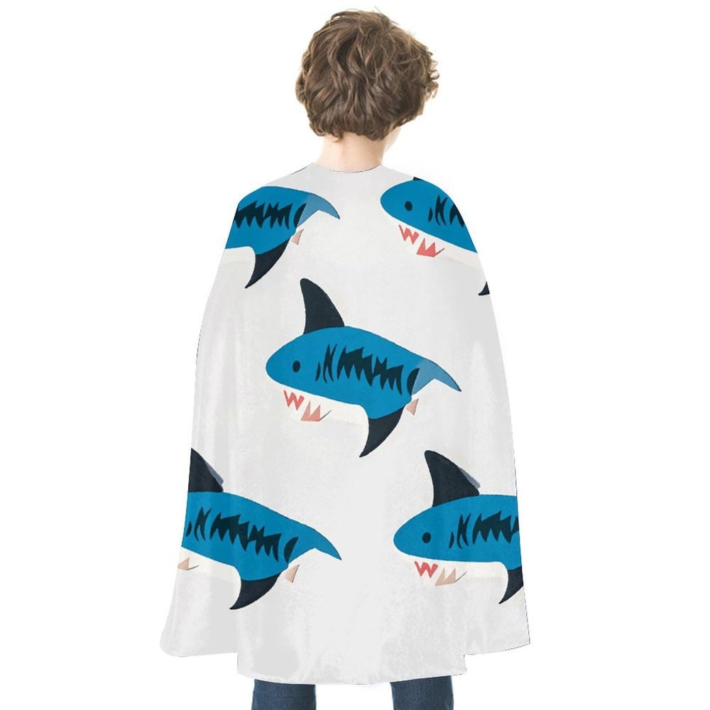 BVNMT Shark Pattern Set Printed Cape Unisex Adult Costume - One Size Fits Most (1 Count) - Ideal for Cosplay, Parties, And More
