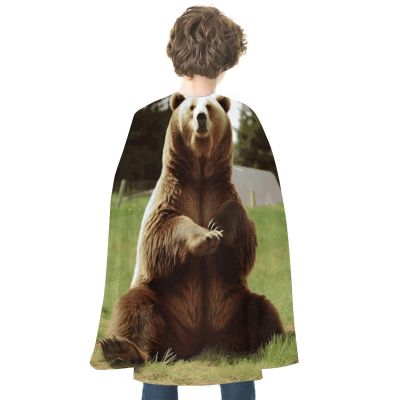 BVNMT Hi Bear Sit on The Lawn Printed Cape Unisex Adult Costume - One Size Fits Most (1 Count) - Ideal for Cosplay, Parties, And More