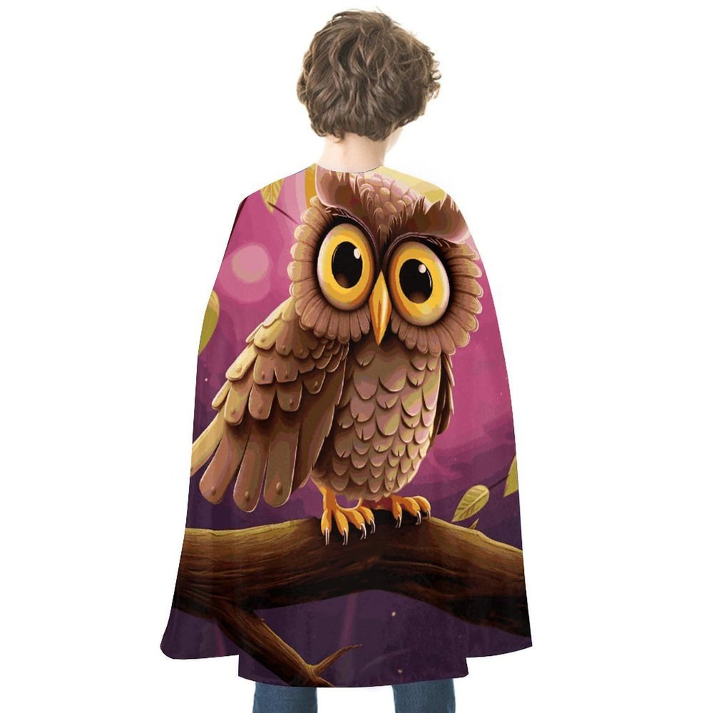 BVNMT Owl_77869786 Printed Cape Unisex Adult Costume - One Size Fits Most (1 Count) - Ideal for Cosplay, Parties, And More