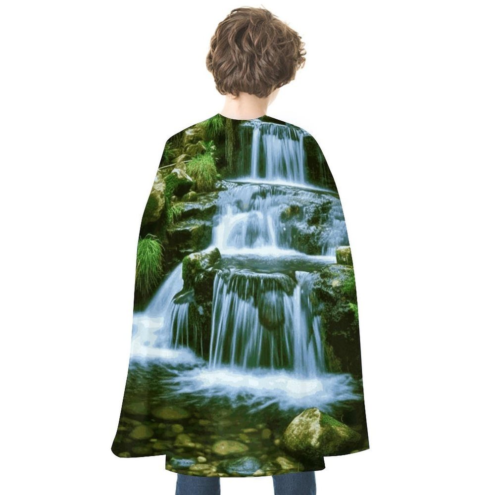 BVNMT Waterfall Flowing Down Printed Cape Unisex Adult Costume - One Size Fits Most (1 Count) - Ideal for Cosplay, Parties, And More