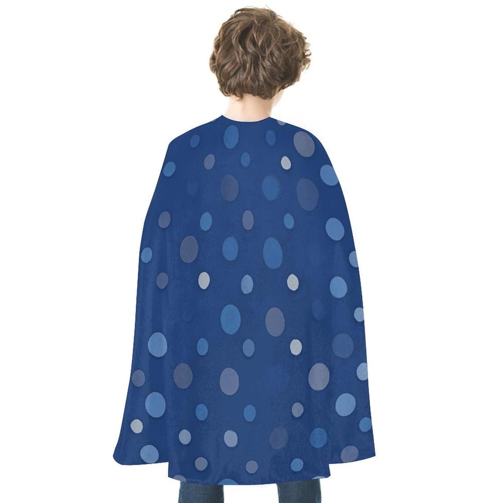 BVNMT Navy Blue Polka Dot Pattern Printed Cape Unisex Adult Costume - One Size Fits Most (1 Count) - Ideal for Cosplay, Parties, And More