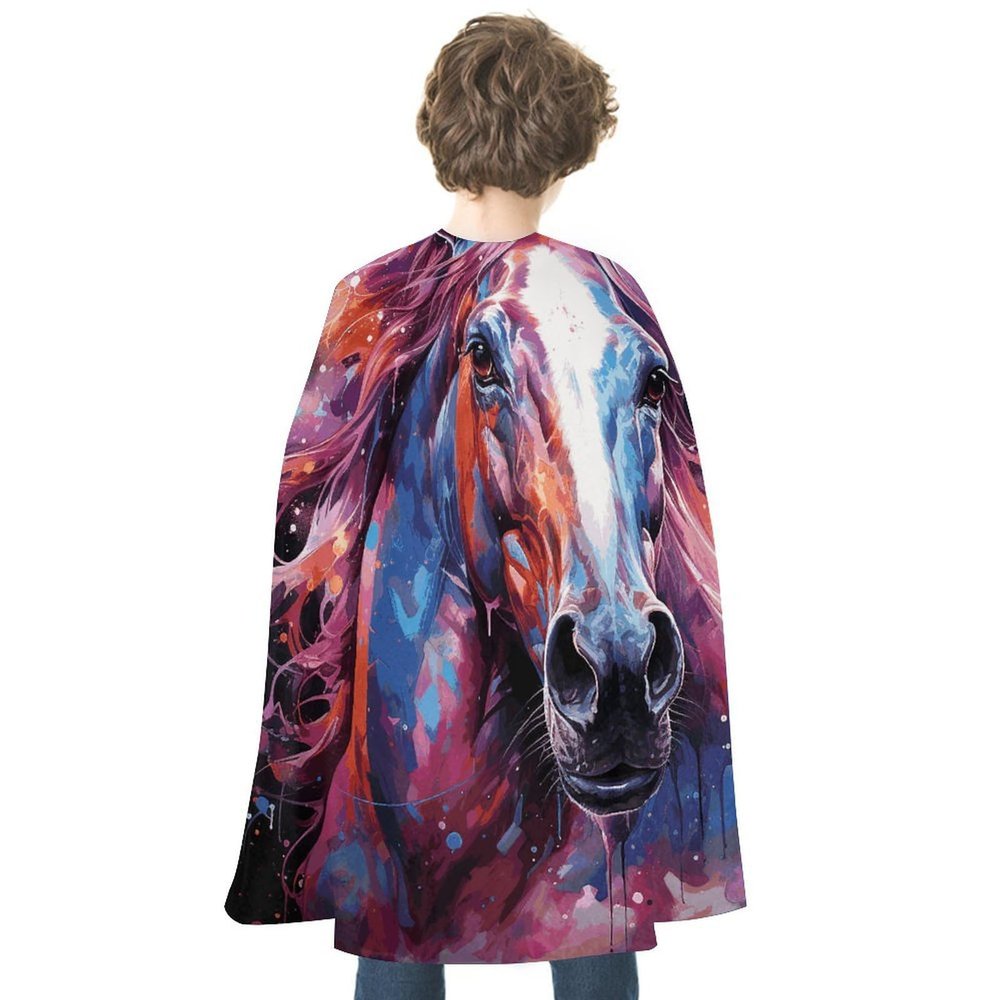 BVNMT Dreamy Horse Printed Cape Unisex Adult Costume - One Size Fits Most (1 Count) - Ideal for Cosplay, Parties, And More