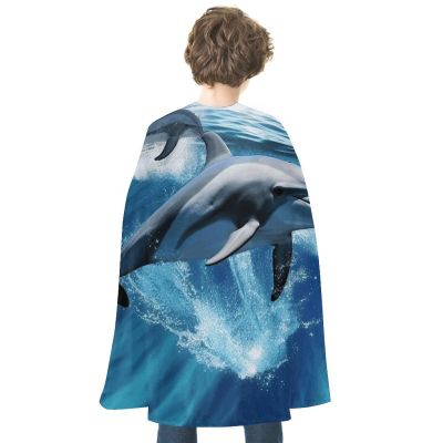 BVNMT Dolphins Printed Cape Unisex Adult Costume - One Size Fits Most (1 Count) - Ideal for Cosplay, Parties, And More