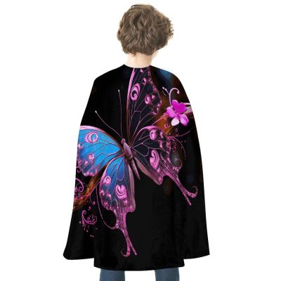 BVNMT Nice Butterfly Printed Cape Unisex Adult Costume - One Size Fits Most (1 Count) - Ideal for Cosplay, Parties, And More