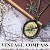 Antique Brass Compass with Chain  2.5" Pocket Compass in Wooden Anchor Box  Perfect for Hiking, Camping, and Navigation Gifts view 4