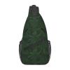 Dwrepo Sling Bag for Women Men Crossbody Bag Hunter Green Floral Petals Pattern Chest Bag Hiking Daypack Fanny Pack Sling Backpack view 1