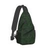 Dwrepo Sling Bag for Women Men Crossbody Bag Hunter Green Floral Petals Pattern Chest Bag Hiking Daypack Fanny Pack Sling Backpack view 2
