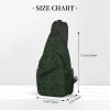 Dwrepo Sling Bag for Women Men Crossbody Bag Hunter Green Floral Petals Pattern Chest Bag Hiking Daypack Fanny Pack Sling Backpack view 3