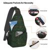 Dwrepo Sling Bag for Women Men Crossbody Bag Hunter Green Floral Petals Pattern Chest Bag Hiking Daypack Fanny Pack Sling Backpack view 4