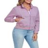 FIOPHY Women's Full Zip Up Sweatshirts Fleece Jackets Stand Collar Long Sleeve Casual Outwear Fuzzy Warm Coat with Pocket Dusty Purple XL view 3