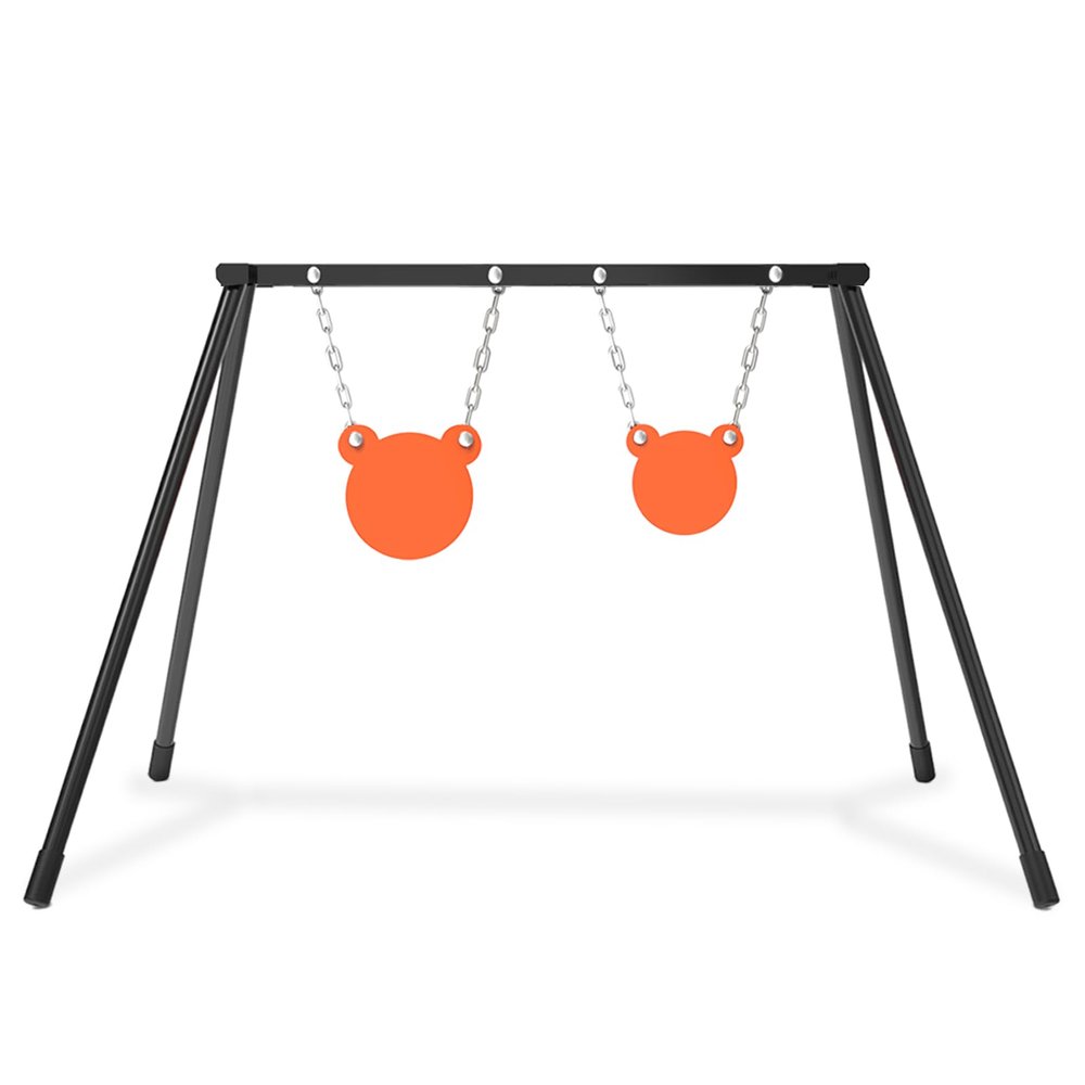BlancoHabil Steel Target Stand and 3/8" Thick 6" & 8" AR500 Steel Targets for Shooting - Laser Cut - Neon Color