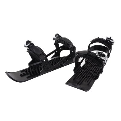Mini Ski Skates, Mini Ski Shoes, Adjusable Skiboards Attach to Skis Boots for Downhill Slopes Winter Sports for Children (Black)