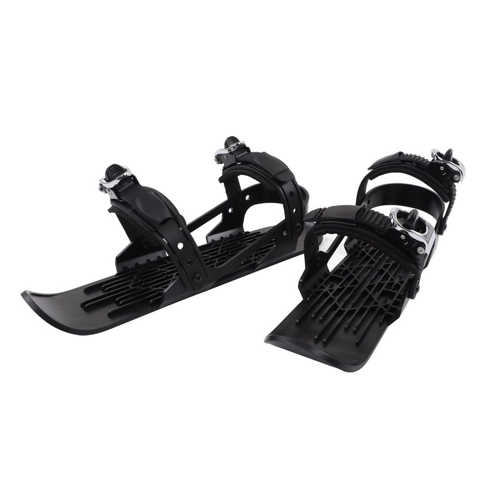 Mini Ski Skates, Mini Ski Shoes, Adjusable Skiboards Attach to Skis Boots for Downhill Slopes Winter Sports for Children (Black)