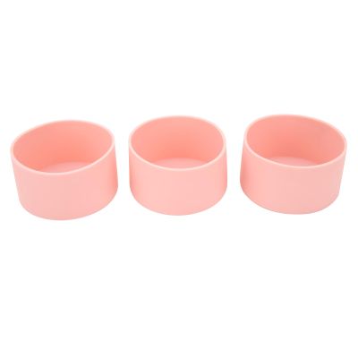 3Pcs Protective Silicone Boot, Slip Proof High Temperature Resistant Water Bottle Bottom Sleeve Pink