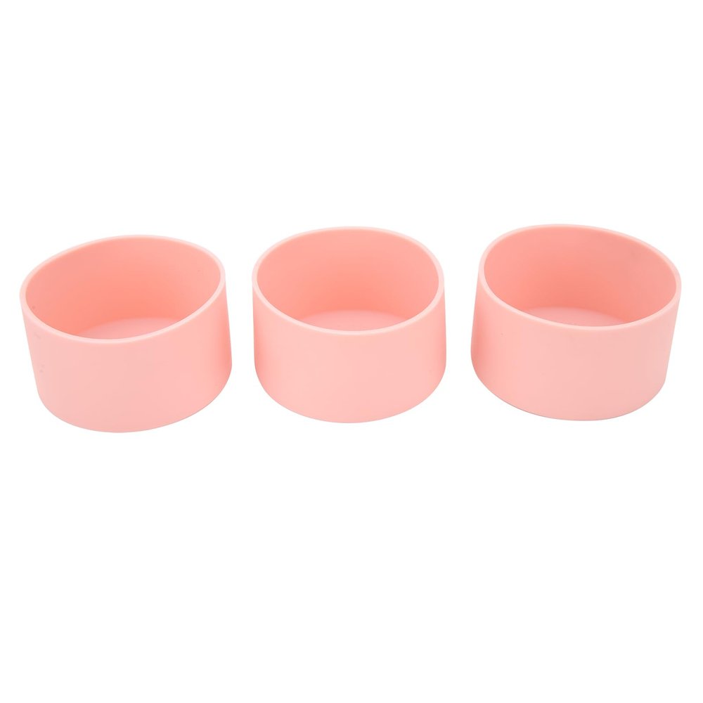 3Pcs Protective Silicone Boot, Slip Proof High Temperature Resistant Water Bottle Bottom Sleeve Pink