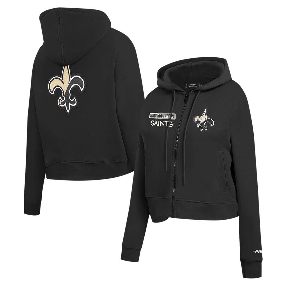 Pro Standard Women's Black New Orleans Saints Split Logo Full-Zip Hoodie