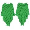 Women's Solid Color Shawl Wrap Poncho Ruana Cape Open Front Cardigan Shawls for Fall Winter (Green, One Size) view 1