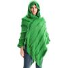 Women's Solid Color Shawl Wrap Poncho Ruana Cape Open Front Cardigan Shawls for Fall Winter (Green, One Size) view 3