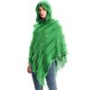 Women's Solid Color Shawl Wrap Poncho Ruana Cape Open Front Cardigan Shawls for Fall Winter (Green, One Size) view 4