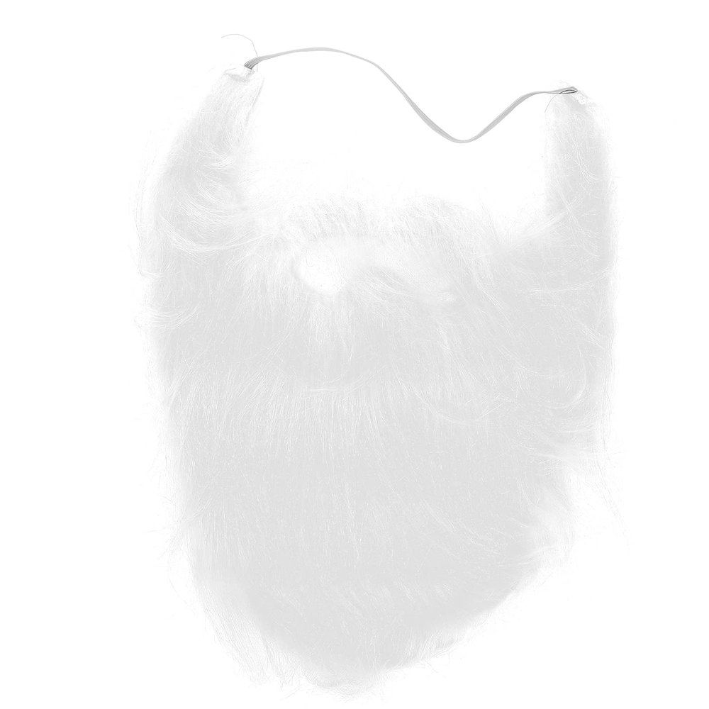 Horoper Fake Beard, White Party Fake Beard False Facial Beard Hair Plush Fake Mustache for Costume Halloween Festival Party Accessories