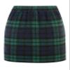 IDEALSANXUN Plaid Skirts for Women 2025 Fall Winter Wool Tartan Tweed High Waisted Knee Length Pencil Short Mini Skirt, Green, M view 2