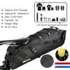13L Waterproof Bike Saddle Bag for Bicycle - Black, PVC, Large Capacity, Reflective Straps, Cross stitch rope Design view 4