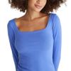 Aeropostale Seriously Soft Sculpt Square Neck Long Sleeve Top, Baja Blue, Small view 3