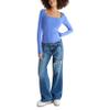 Aeropostale Seriously Soft Sculpt Square Neck Long Sleeve Top, Baja Blue, Small view 4