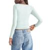 Aeropostale Seriously Soft Sculpt Square Neck Long Sleeve Top, Blue Haze, X-Small view 2