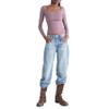 Aeropostale Seriously Soft Sculpt Square Neck Long Sleeve Top, Flint, Small view 4
