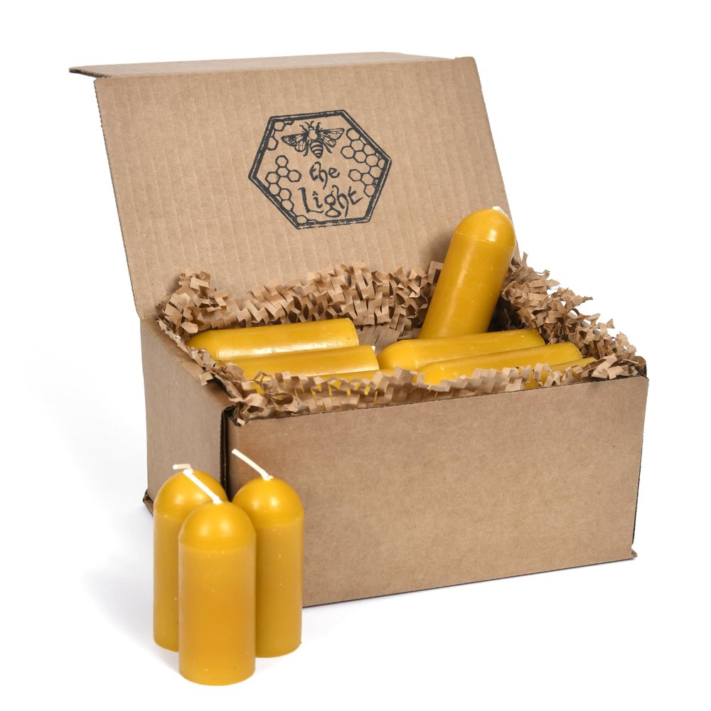 Pure Beeswax Lantern Candles - Emergency & Camping Candles - USA Beeswax - Lasts 12 Hours - Pack of 96