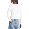 Aeropostale Seriously Soft Sculpt Square Neck Long Sleeve Top, Cream, Medium view 2