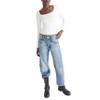Aeropostale Seriously Soft Sculpt Square Neck Long Sleeve Top, Cream, Medium view 4