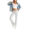 Aeropostale Women's Fit and Flare Low Rise Slim Fit Fleece Pant, Light Heather Grey, X-Large view 1
