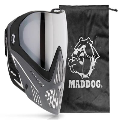 Maddog Dye i5 Thermal Dual-Pane Anti-Fog Lens Paintball Airsoft Mask Goggle System Combo with Microfiber Storage Bag | High Performance Safety Certified Protection - Shades - Grey/White/Black